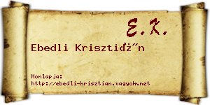 Ebedli Krisztián névjegykártya